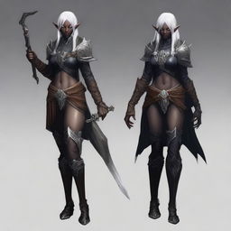 Create an image of Lysara Tenebris, a drow elf warrior berserker
