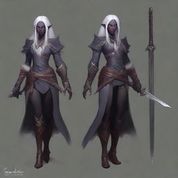 Create an image of Lysara Tenebris, a drow elf warrior berserker
