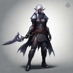 Create an image of Lysara Tenebris, a drow elf warrior berserker