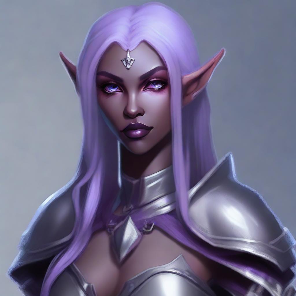 Create a portrait of a drow elf berserker warrior