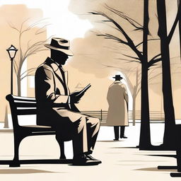 Create an image of a detective interviewing a witness