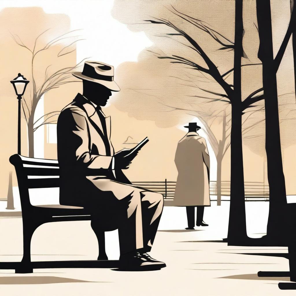 Create an image of a detective interviewing a witness