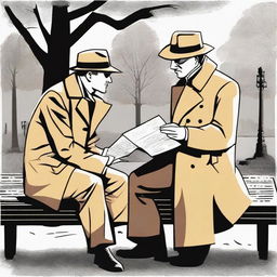 Create an image of a detective interviewing a witness