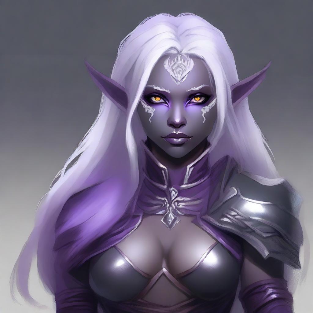 Create a portrait of a drow elf berserker warrior