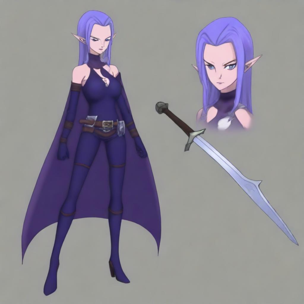 Create a portrait of Nico Robin as a drow elf warrior berserker