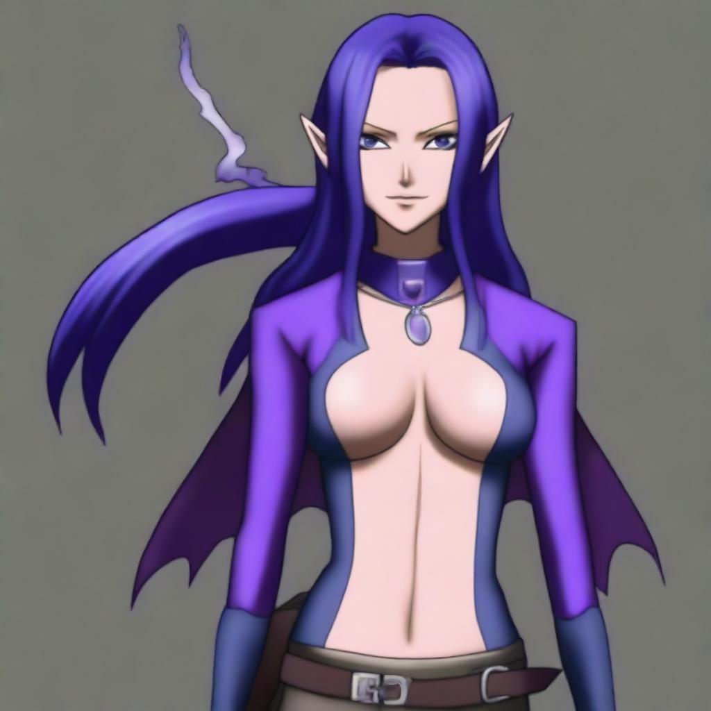 Create a portrait of Nico Robin as a drow elf warrior berserker