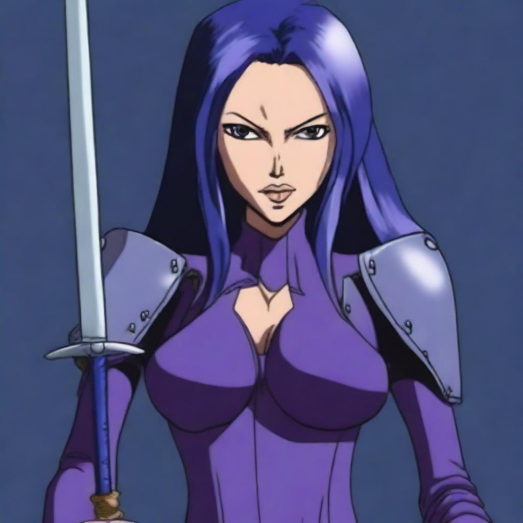 Create a detailed portrait of Nico Robin as a drow berserk warrior