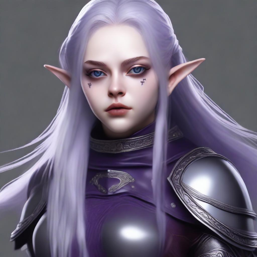 Create a detailed portrait of Billie Eilish as a drow elf berserk warrior