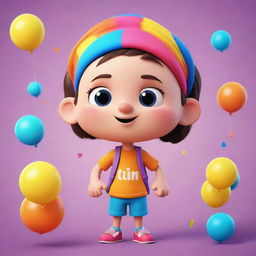A cute cartoon of a character called 'Si Tilin', imagined with bright, colorful, and fun attributes.
