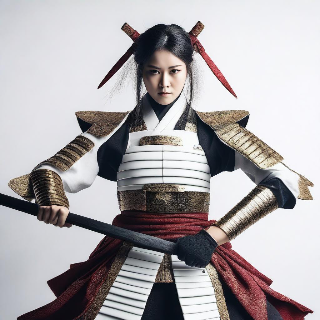 An Instagram post featuring women samurais on a white background