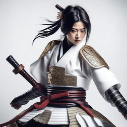 An Instagram post featuring women samurais on a white background