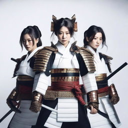An Instagram post featuring women samurais on a white background