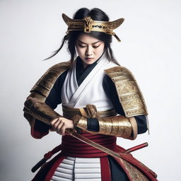 An Instagram post featuring women samurais on a white background