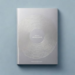 Create a book cover featuring a simple, silver foil outline of annual rings, symbolizing life and time