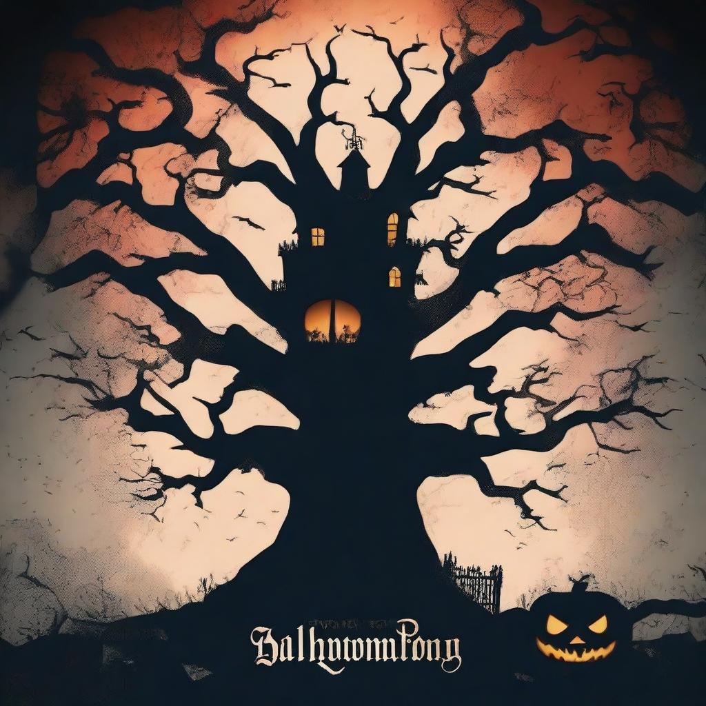 Create an extremely intensely horrifying book cover for a collection of horror stories centered around October