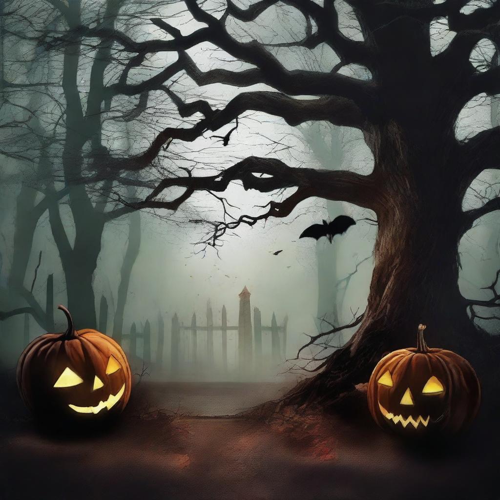 Create an extreme, violent, and intensely horrifying book cover for a collection of horror stories centered around October, with no text