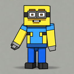 Create an image of a Minecraft skin featuring a Minion named Phil