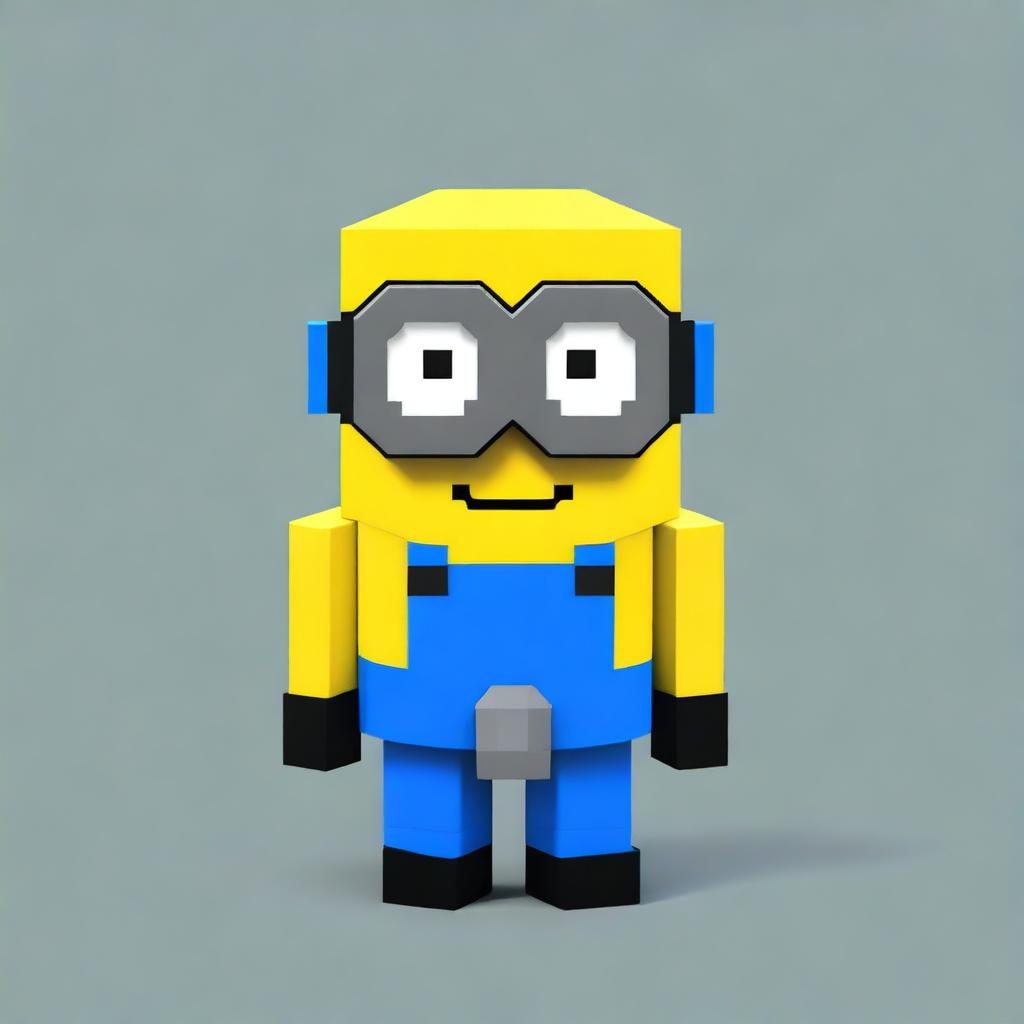 Create an image of a Minecraft skin featuring a Minion named Phil