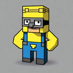 Create an image of a Minecraft skin featuring a Minion named Phil