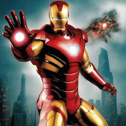 Create a movie poster featuring Iron Man