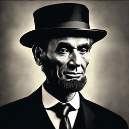 Create a dark and realistic movie poster featuring Abraham Lincoln in the role of an Indian spy