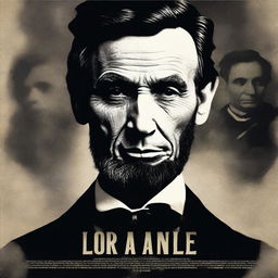 Create a dark and realistic movie poster featuring Abraham Lincoln in the role of an Indian spy