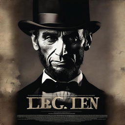 Create a dark and realistic movie poster featuring Abraham Lincoln in the role of an Indian spy