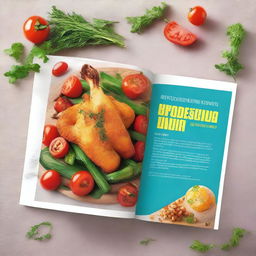 Create a cookbook cover titled 'Mediterranean Air Fryer Cookbook for Diabetics'