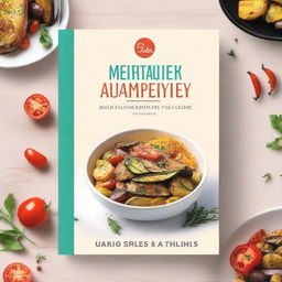 Design a cookbook cover titled 'Mediterranean Air Fryer Cookbook for Diabetics'