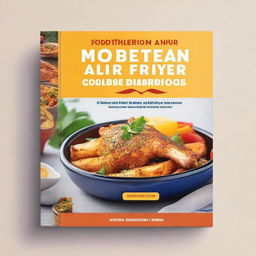 Create an attractive cookbook cover titled 'Mediterranean Air Fryer Cookbook for Diabetics'