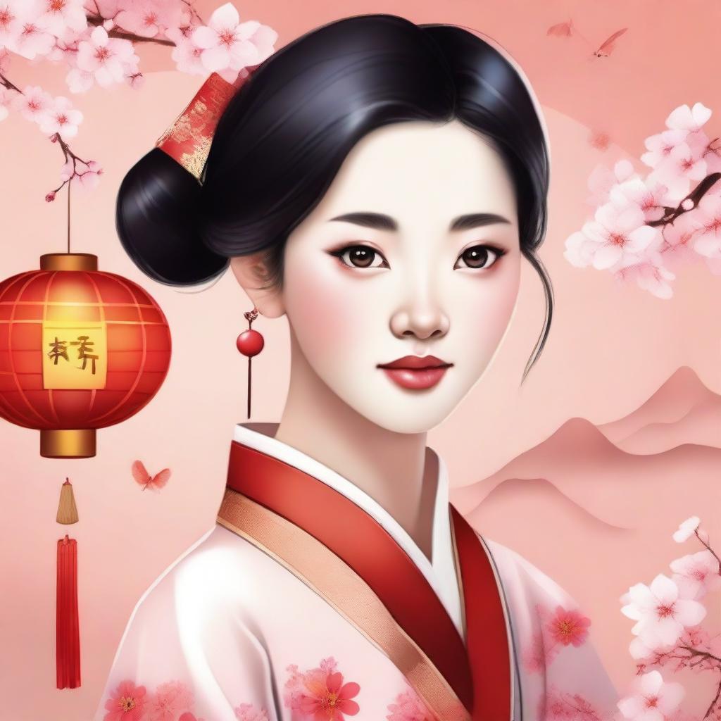 Create an illustration of a 24-year-old Chinese girl