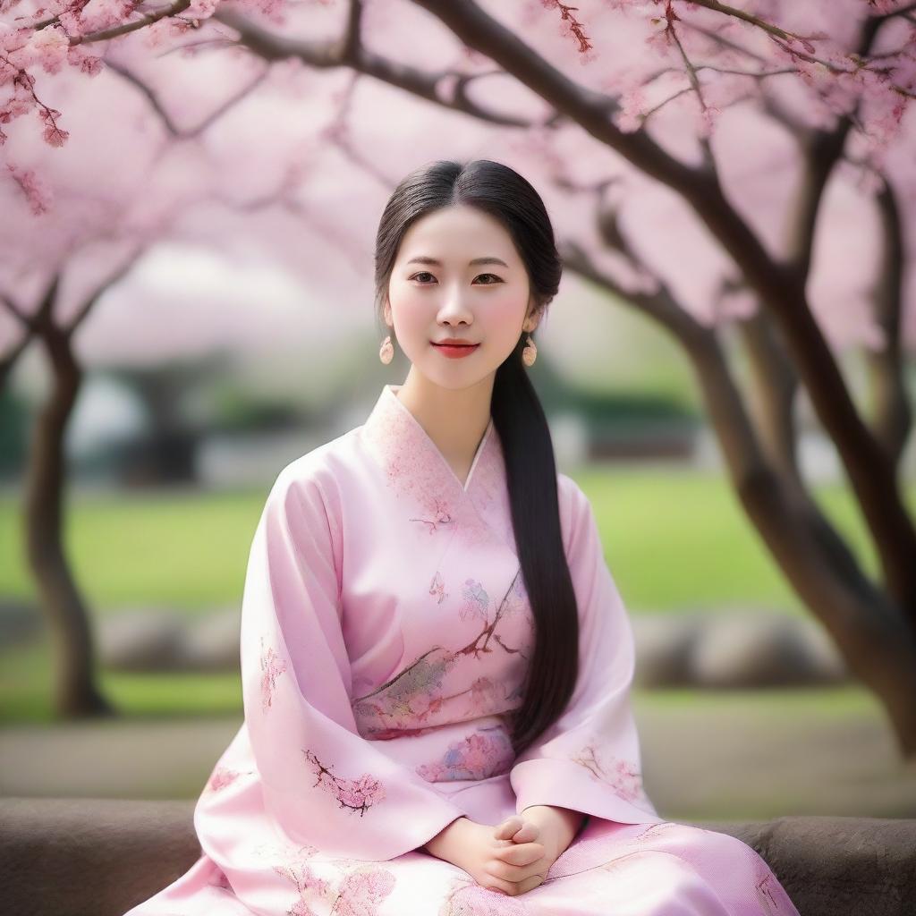 A 24-year-old Chinese girl sitting down