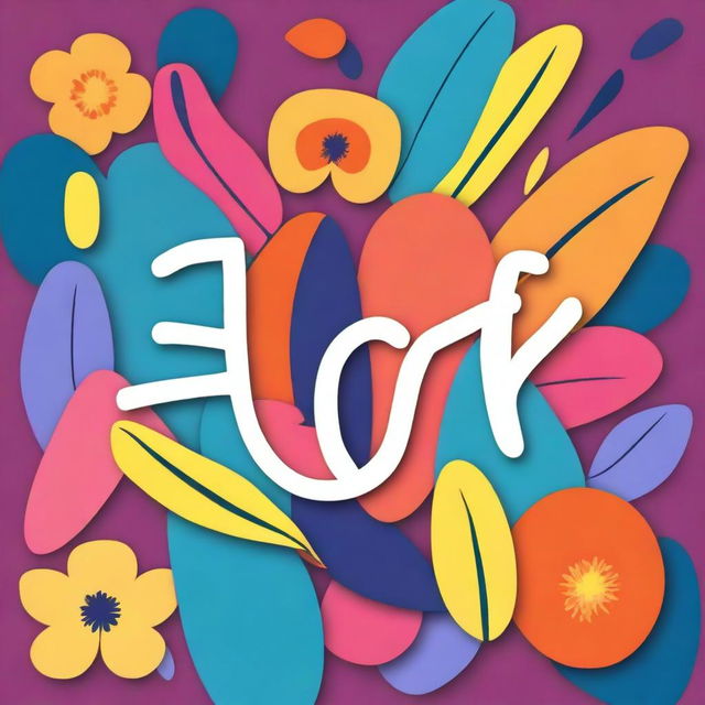 A friendly greeting in a colorful and cheerful style with the word 'salom'