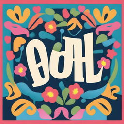 A friendly greeting in a colorful and cheerful style with the word 'salom'