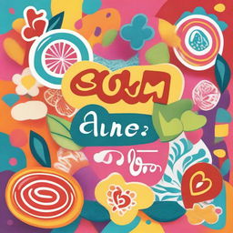 A friendly greeting in a colorful and cheerful style with the word 'salom'