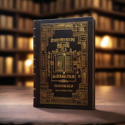 An ancient book with mystical symbols on its cover, partially open, emitting a soft glowing light