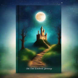 Create an ebook cover featuring a mysterious forest with a glowing path leading to an ancient castle