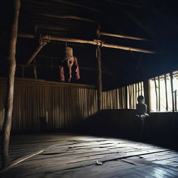 A tragic scene of torture in a traditional Acehnese house