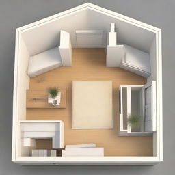 Design and drawing of a room with dimensions 4x7 square meters and a height of 3 meters