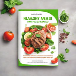 Design a book cover, both front and back, for 'Healthy Meal Prep: Quick and Easy Recipes for Busy Lives'