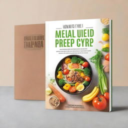 Design a book cover, both front and back, for 'Healthy Meal Prep: Quick and Easy Recipes for Busy Lives'