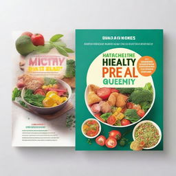 Design a book cover, both front and back, for 'Healthy Meal Prep: Quick and Easy Recipes for Busy Lives'