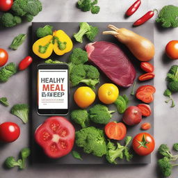 Design an e-book cover for 'Healthy Meal Prep: Quick and Easy Recipes for Busy Lives' authored by Samuel Teye