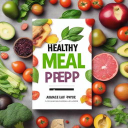 Create a book cover titled 'Healthy Meal Prep: Quick and Easy Recipes for Busy Lives' by Samuel Teye