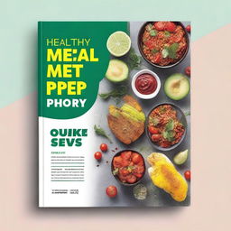 Create a book cover titled 'Healthy Meal Prep: Quick and Easy Recipes for Busy Lives' by Samuel Teye