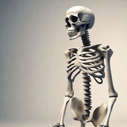 A detailed and realistic image of a skeleton standing upright