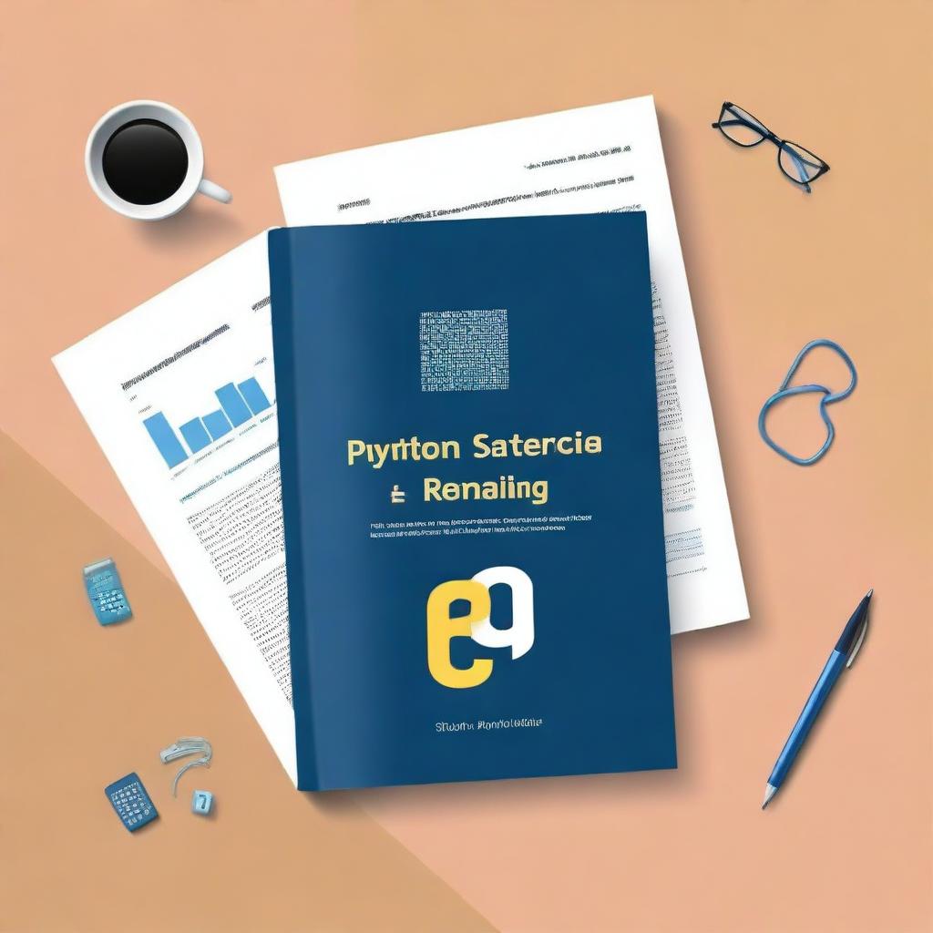 A textbook cover design for a business statistics course using Python