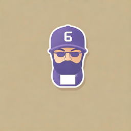 Create a realistic streetwear-inspired logo in png format with no background. Incorporate brown and purple details.