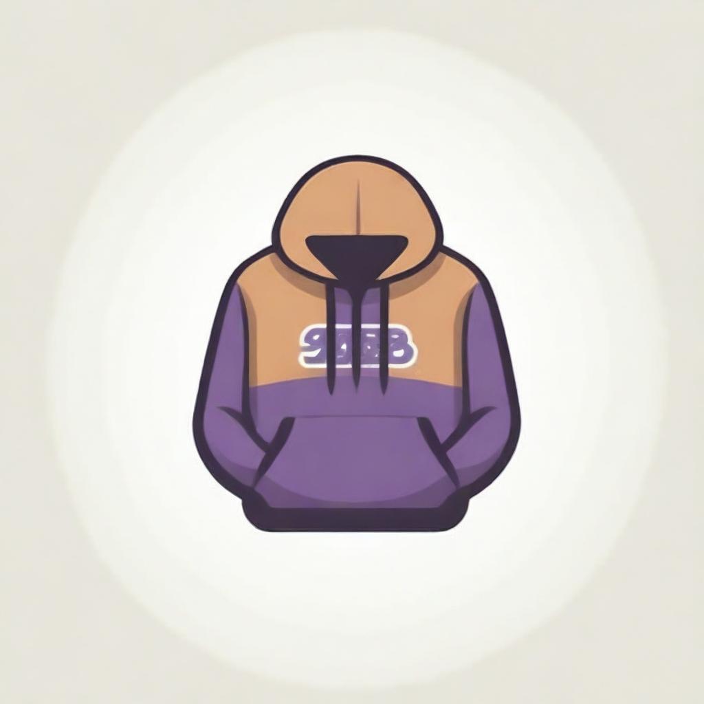 Create a realistic streetwear-inspired logo in png format with no background. Incorporate brown and purple details.