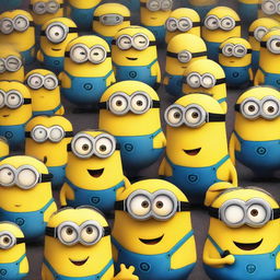 Create a movie poster for 'Minions 3: Multiverse of Nonsense'